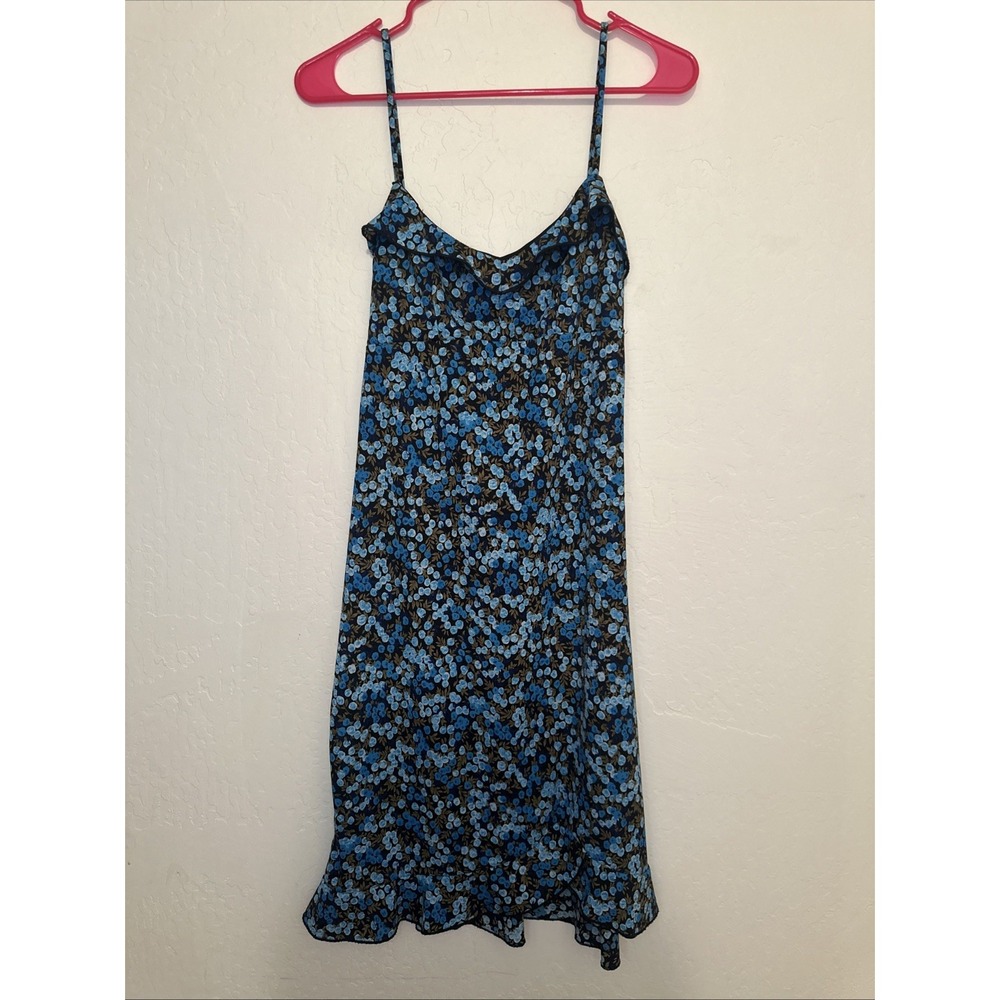 VTG Byer Too! Womens Dress Medium 90s Floral Blue‎ Knee Length Whimsigoth